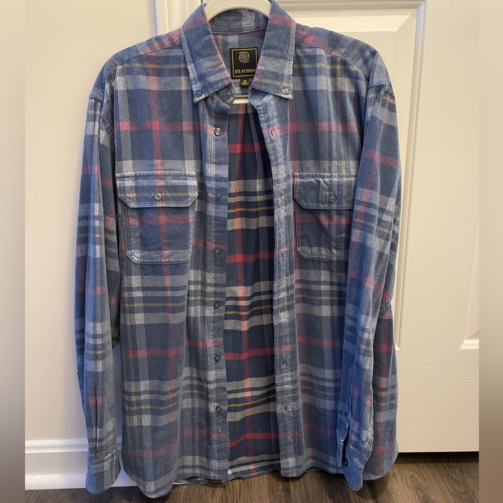 Blue plaid overshirt